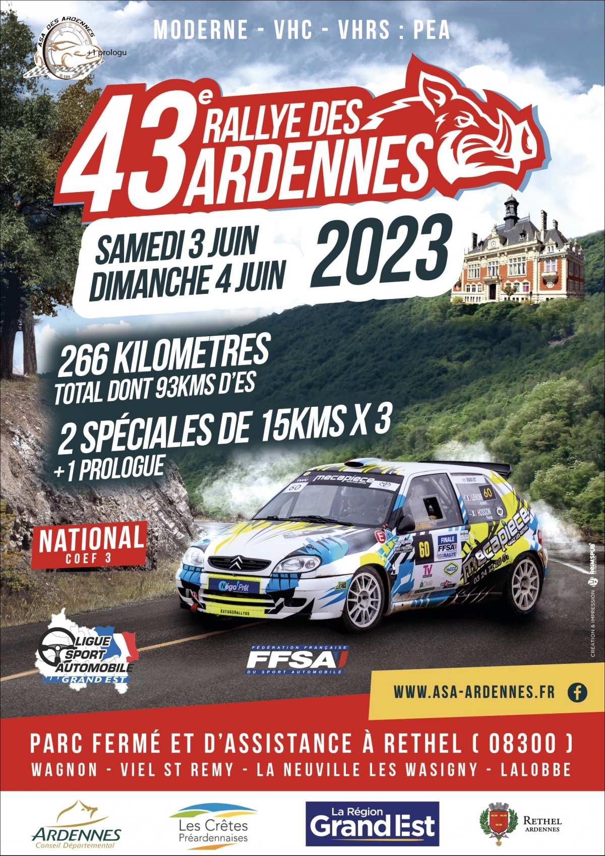 Radio 8 Ardennes 43ème Rallye des Ardennes ces 3 et 4 juin à Rethel