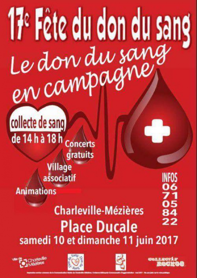 17e fête du Don du Sang ce week-end à Charleville !