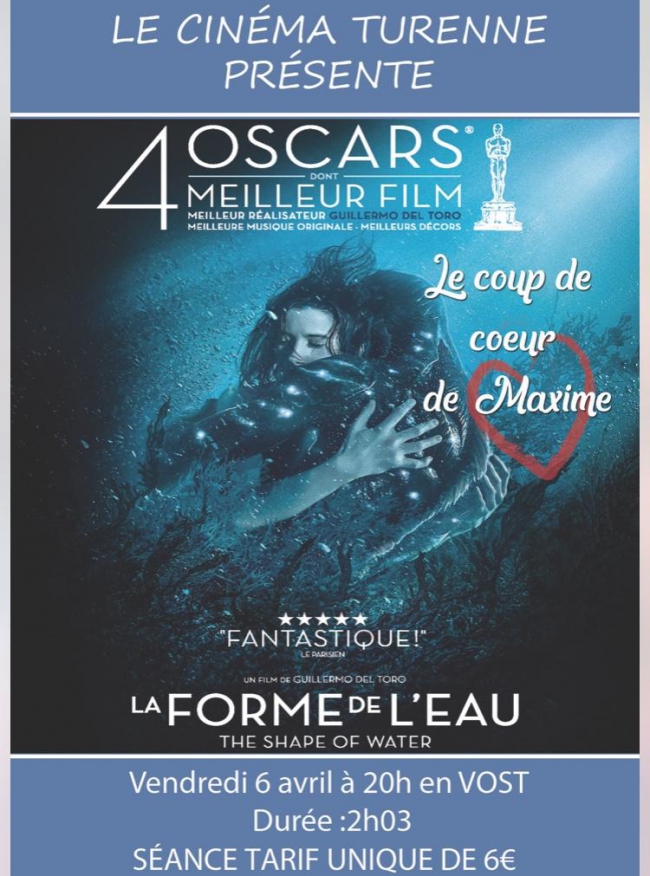  " La forme de l'eau " le film aux 4 oscars au Turenne de Sedan. 