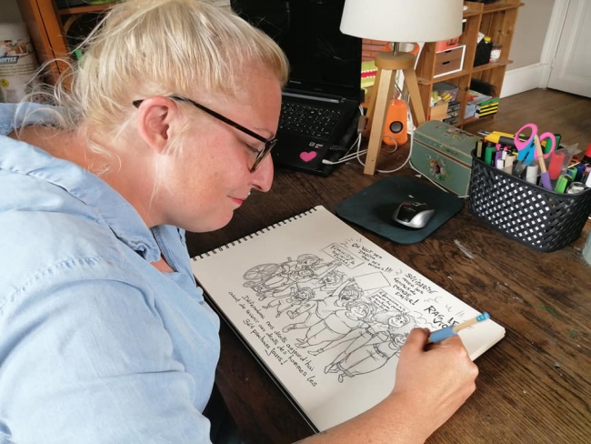 Florence Prévost alias Cœur d'Artiflo, son coup de crayon révélé par une visite présidentielle