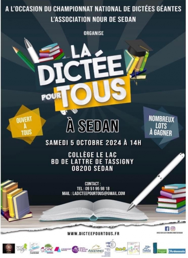 L’Association Nour de Sedan organise la 8ème édition de la « Dictée pour Tous »
