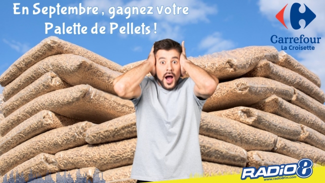 En septembre sur RADIO 8 avec Carrefour Charleville gagnez votre palette de Pellets !